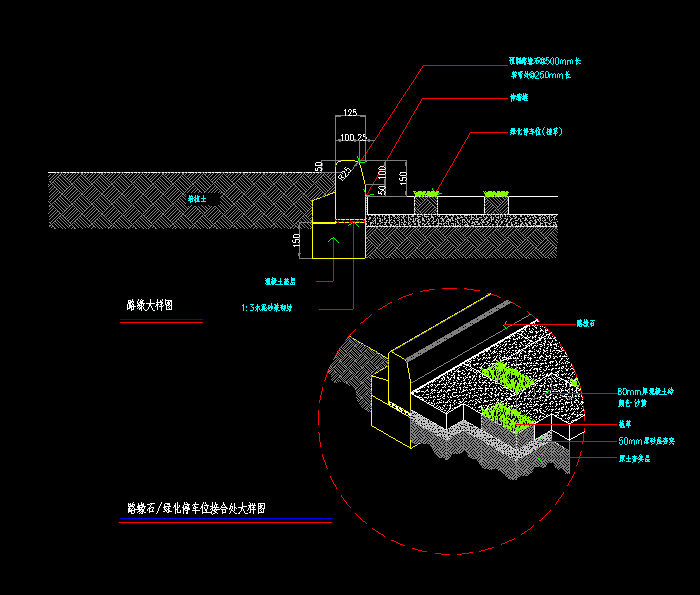 公路设计路缘侧石施工图4