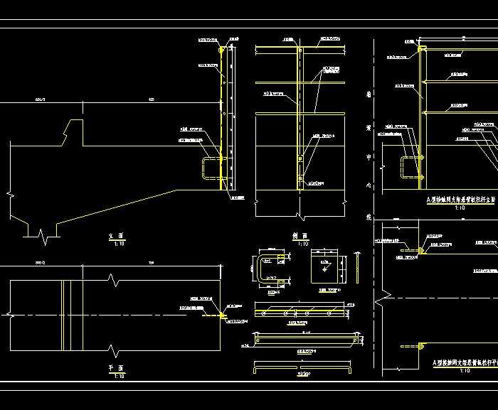 主桥人行道栏杆钢筋CAD施工图3