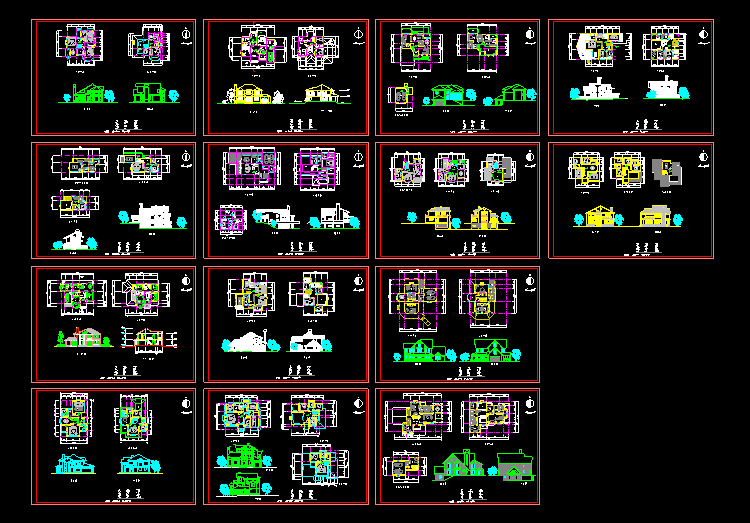14套别墅方案图