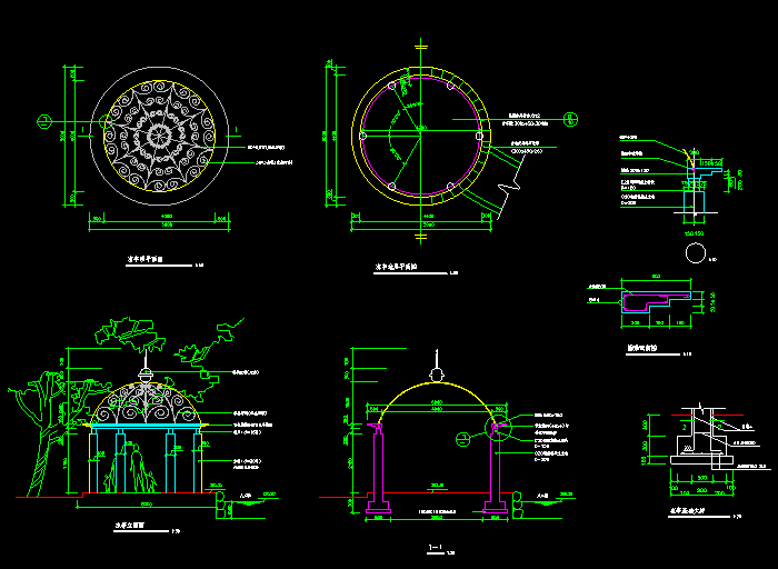六角亭CAD建筑方案设计图纸3