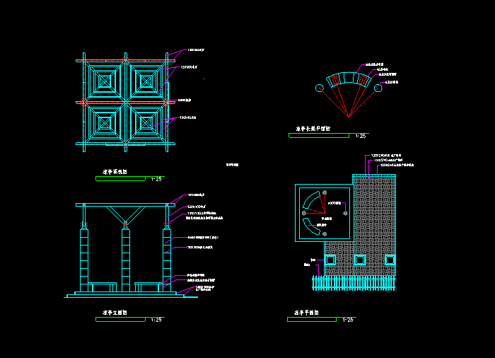 六角亭CAD建筑方案设计图纸7