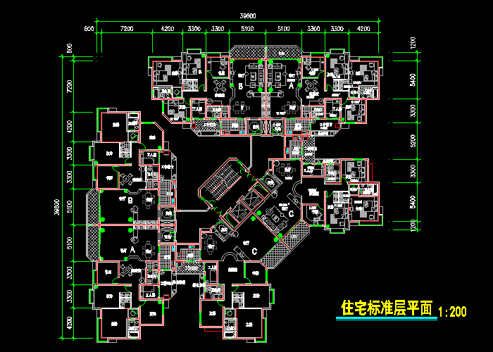 经典户型塔楼设计施工图纸