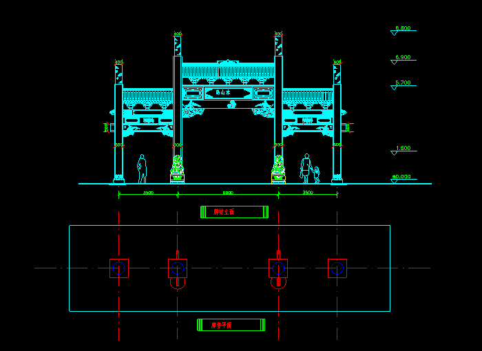 牌楼CAD建筑设计方案图5