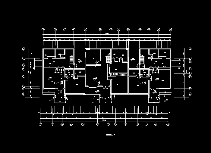 多层别墅户型CAD建筑施工图纸1