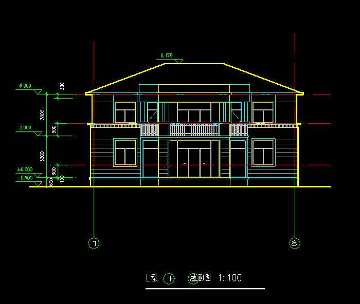 农村自建房cad建筑图4