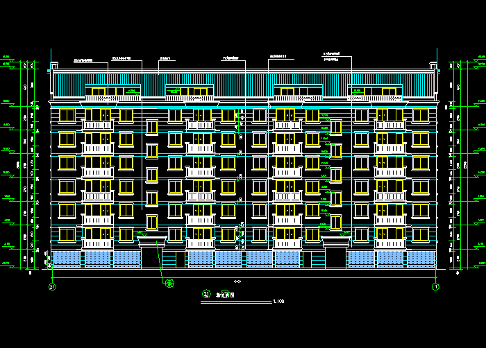 底层商铺住宅楼CAD施工图6