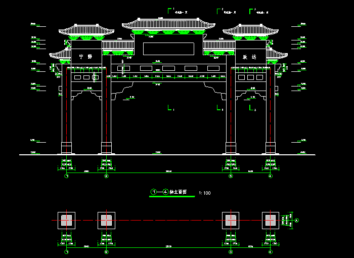 仿古建筑CAD设计施工图纸4