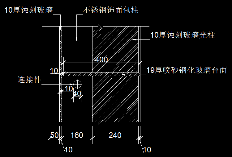 玻璃台面节点详图