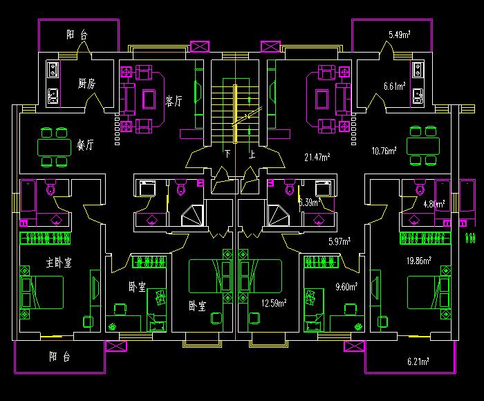 单体洋房别墅建筑设计CAD施工图4