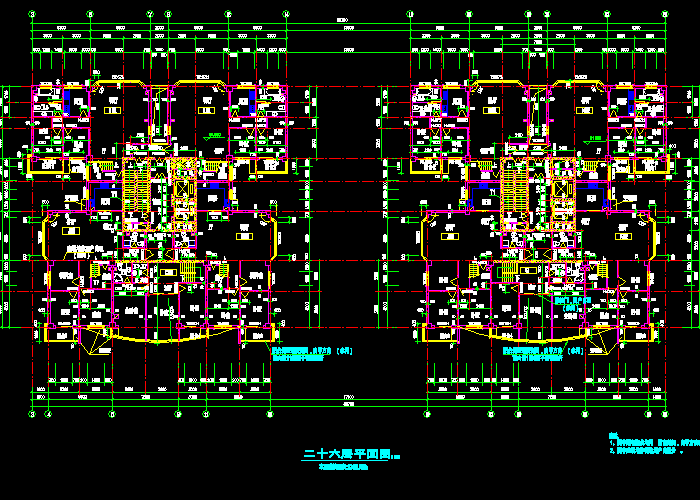 高层住宅楼平面建设施工图纸