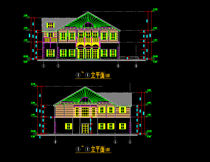 三种类型别墅设计CAD施工图