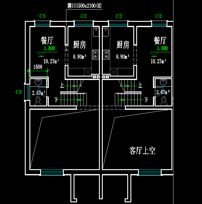 小型住宅楼室内设计CAD图纸