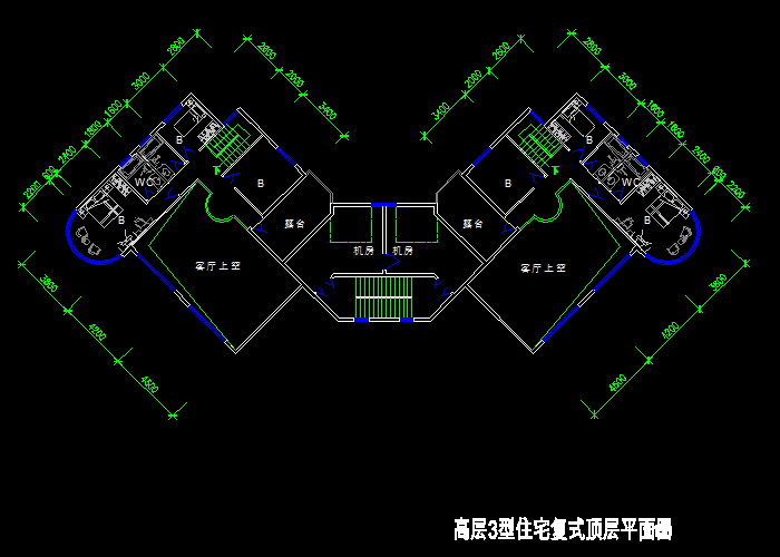 高层户型CAD建筑施工图纸