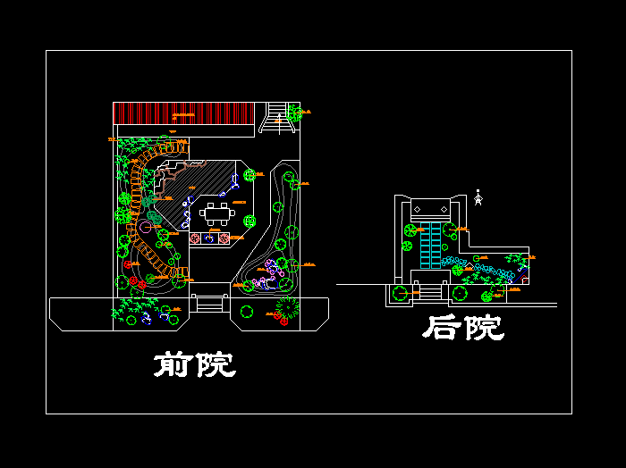 游园餐厅绿化CAD平面图1