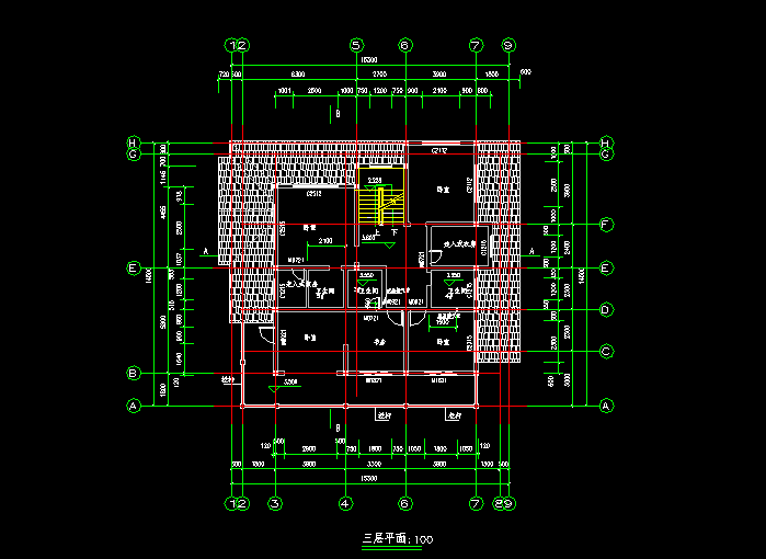 三层小别墅建筑设计CAD施工图纸4