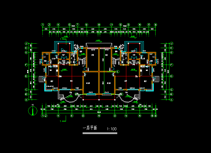 联体别墅建筑设计方案图纸3