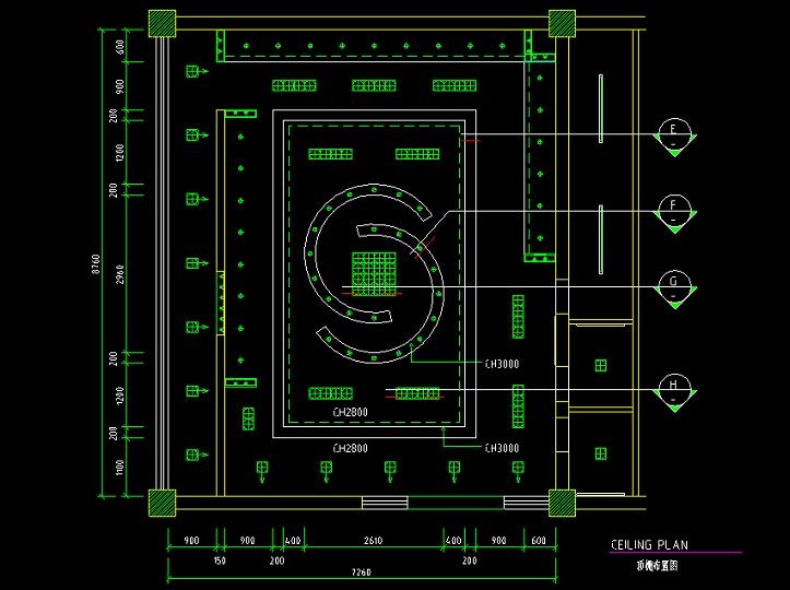 展厅顶棚布置图